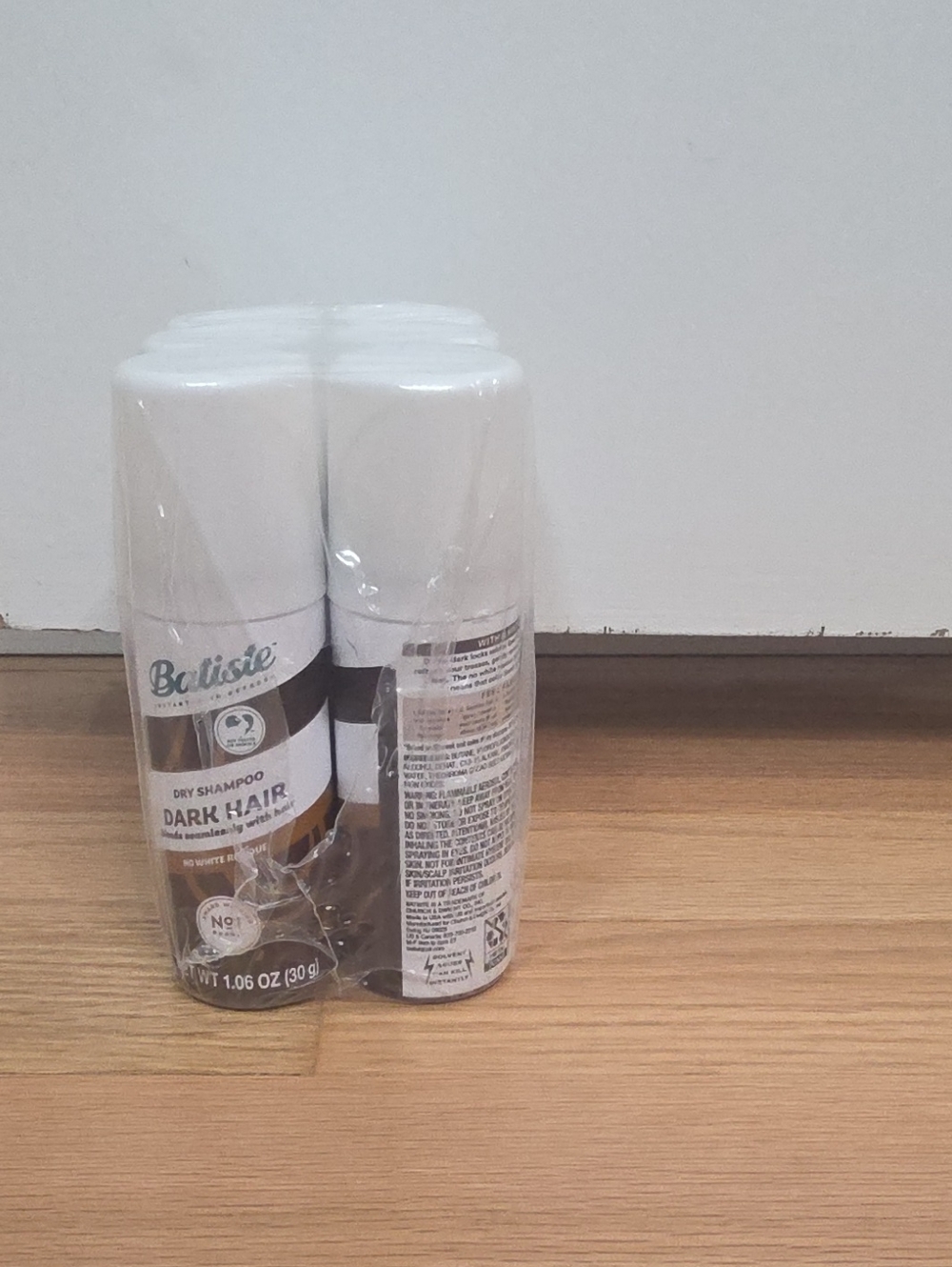 Dry Shampoo for Dark Hair - Travel Size 6 Pack (White/Brown)